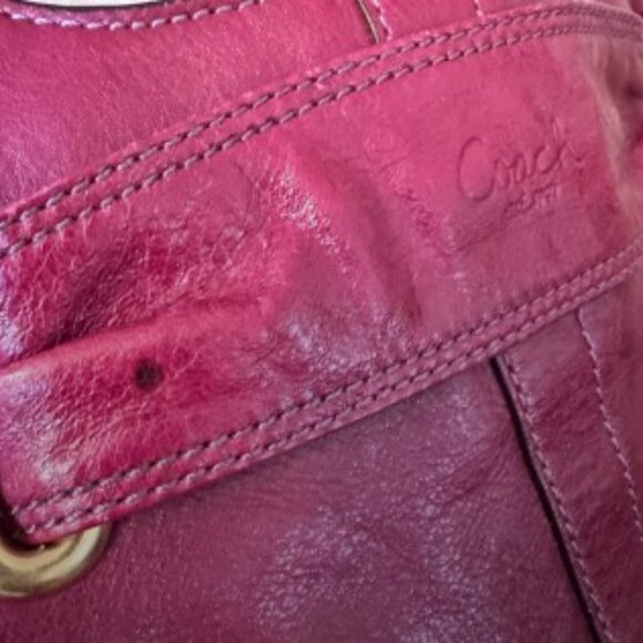 RARE** 2009 Coach Clover Satchel, Dark Red Pearlized Leather - Picture 10 of 10